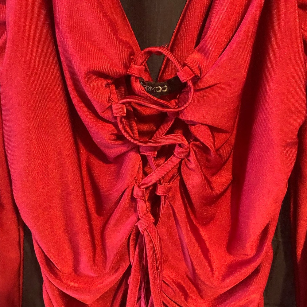 Red fitted dress